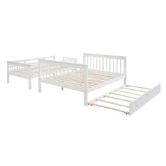 Bellemave® Twin over Full Bunk Bed with Trundle Bed - Bellemave