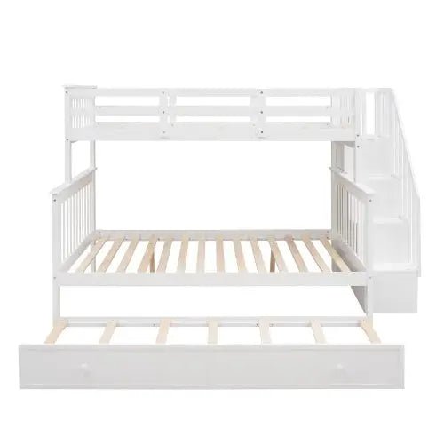 Bellemave® Twin over Full Bunk Bed with Trundle Bed - Bellemave