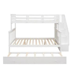Bellemave® Twin over Full Bunk Bed with Trundle Bed - Bellemave
