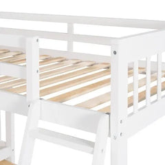 Bellemave Twin over Full L-Shaped Bunk Bed With 3 Drawers, Ladder and Staircase - Bellemave