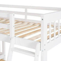 Bellemave® Twin over Full L - Shaped Bunk Bed With 3 Drawers, Ladder and Staircase - Bellemave
