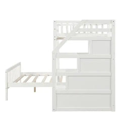 Bellemave Twin over Full Loft Bed with Staircase - Bellemave