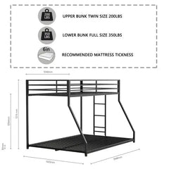 Bellemave® Twin over Full Metal Bunk Bed - Bellemave
