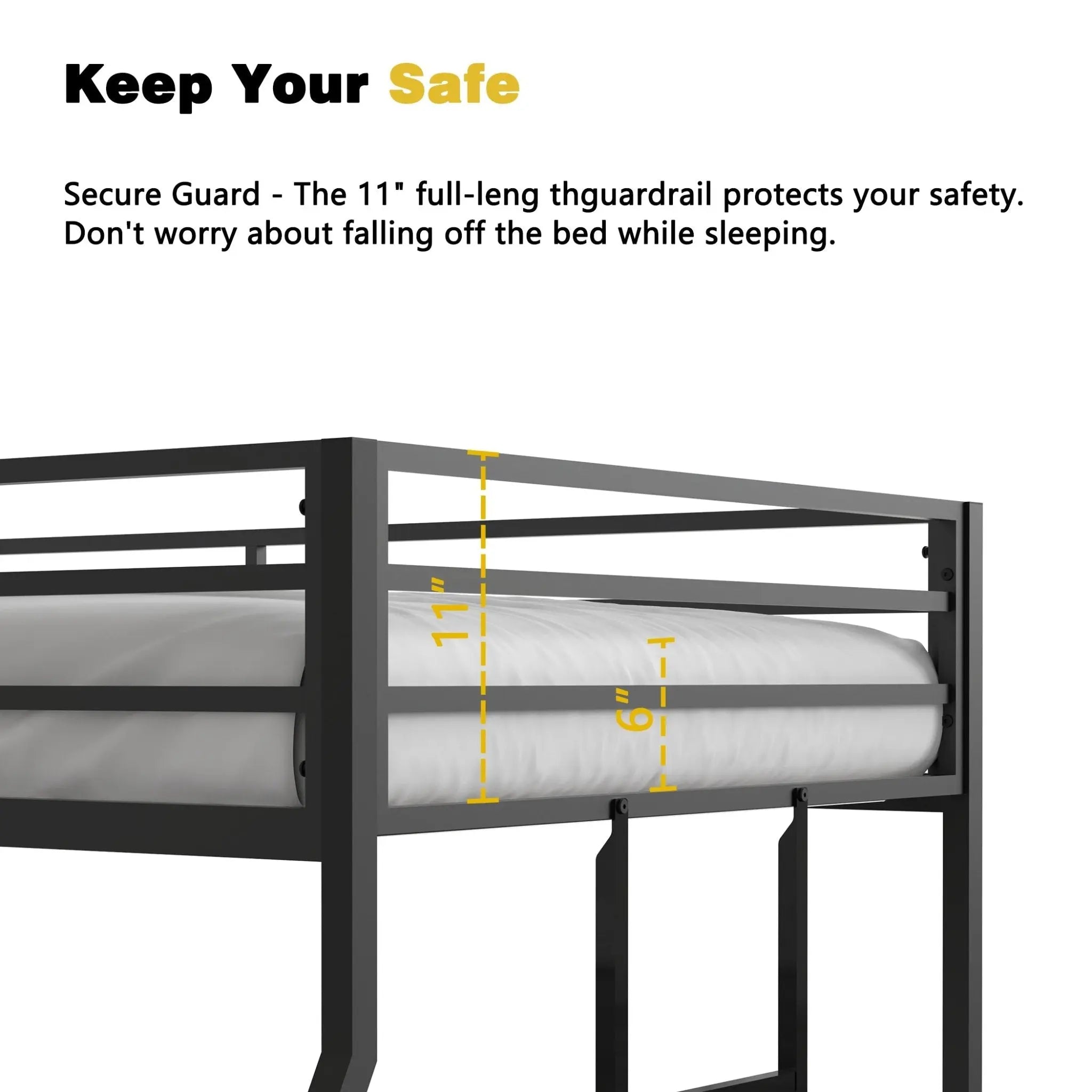 Bellemave® Twin over Full Metal Bunk Bed - Bellemave