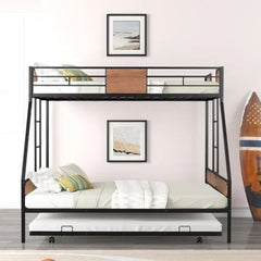 Bellemave Twin Over Full Metal Bunk Bed with Trundle - Bellemave