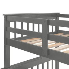 Bellemave® Twin over Full Stairway Bunk Bed with Drawer, Storage and Guard Rail - Bellemave