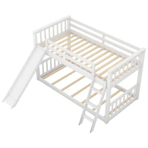 Bellemave Twin over Twin Bunk Bed with Convertible Slide and Ladder - Bellemave