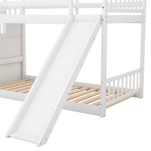 Bellemave Twin over Twin Bunk Bed with Convertible Slide and Stairway - Bellemave