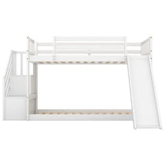 Bellemave Twin over Twin Bunk Bed with Convertible Slide and Stairway - Bellemave