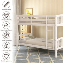 Bellemave Twin Over Twin Bunk Bed with Ladder - Bellemave