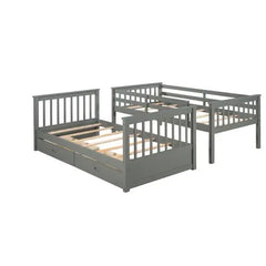 Bellemave Twin-Over-Twin Bunk Bed with Ladders and Two Storage Drawers - Bellemave