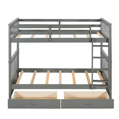 Bellemave Twin-Over-Twin Bunk Bed with Ladders and Two Storage Drawers - Bellemave