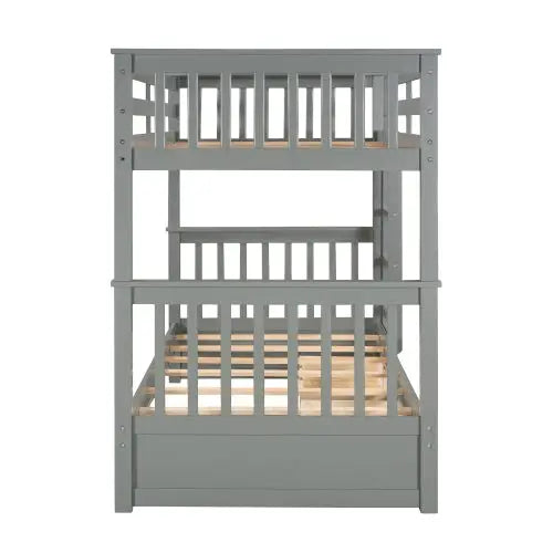 Bellemave Twin-Over-Twin Bunk Bed with Ladders and Two Storage Drawers - Bellemave