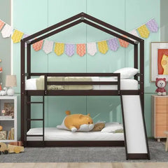 Bellemave Twin Over Twin Bunk Bed with Roof - Bellemave