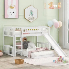 Bellemave Twin Over Twin Bunk Bed with Slide and Ladder - Bellemave