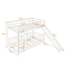 Bellemave Twin Over Twin Bunk Bed with Slide and Ladder - Bellemave