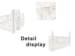 Bellemave Twin Over Twin Bunk Bed with Slide and Ladder - Bellemave