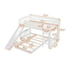 Bellemave Twin Over Twin Bunk Bed with Slide and Ladder - Bellemave