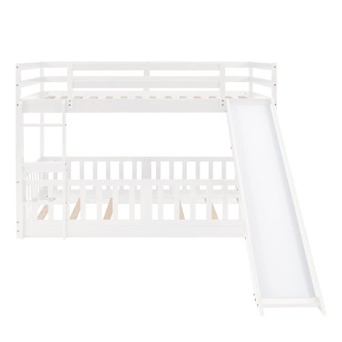 Bellemave Twin Over Twin Bunk Bed with Slide and Ladder - Bellemave