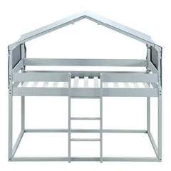 Bellemave Twin Over Twin Bunk Bed Wood Bed with Tent - Bellemave