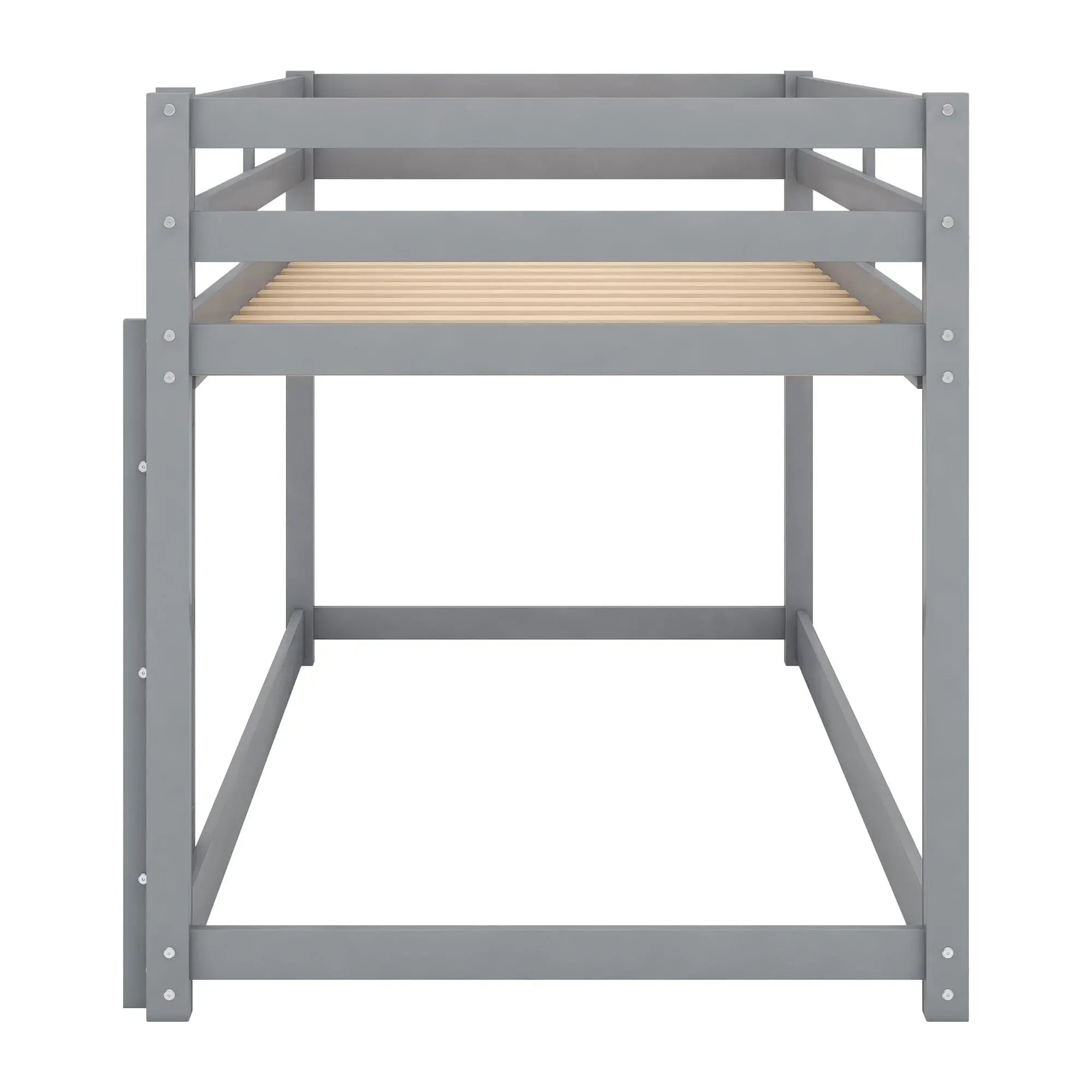 Bellemave Twin over Twin Floor Bunk Bed with Ladder - Bellemave