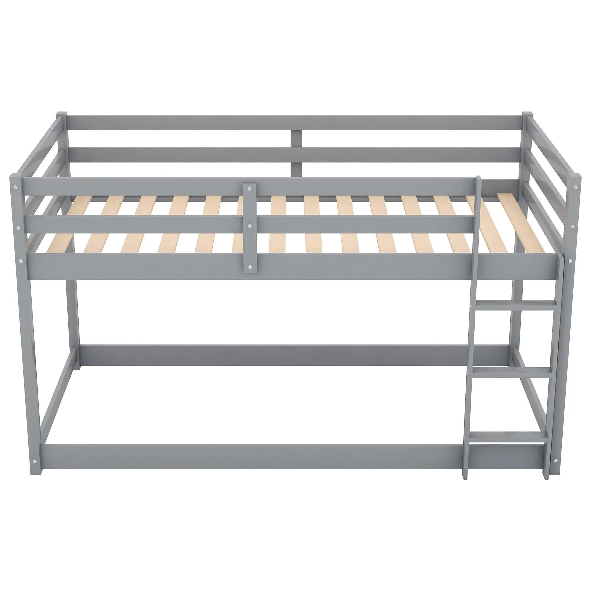 Bellemave Twin over Twin Floor Bunk Bed with Ladder - Bellemave