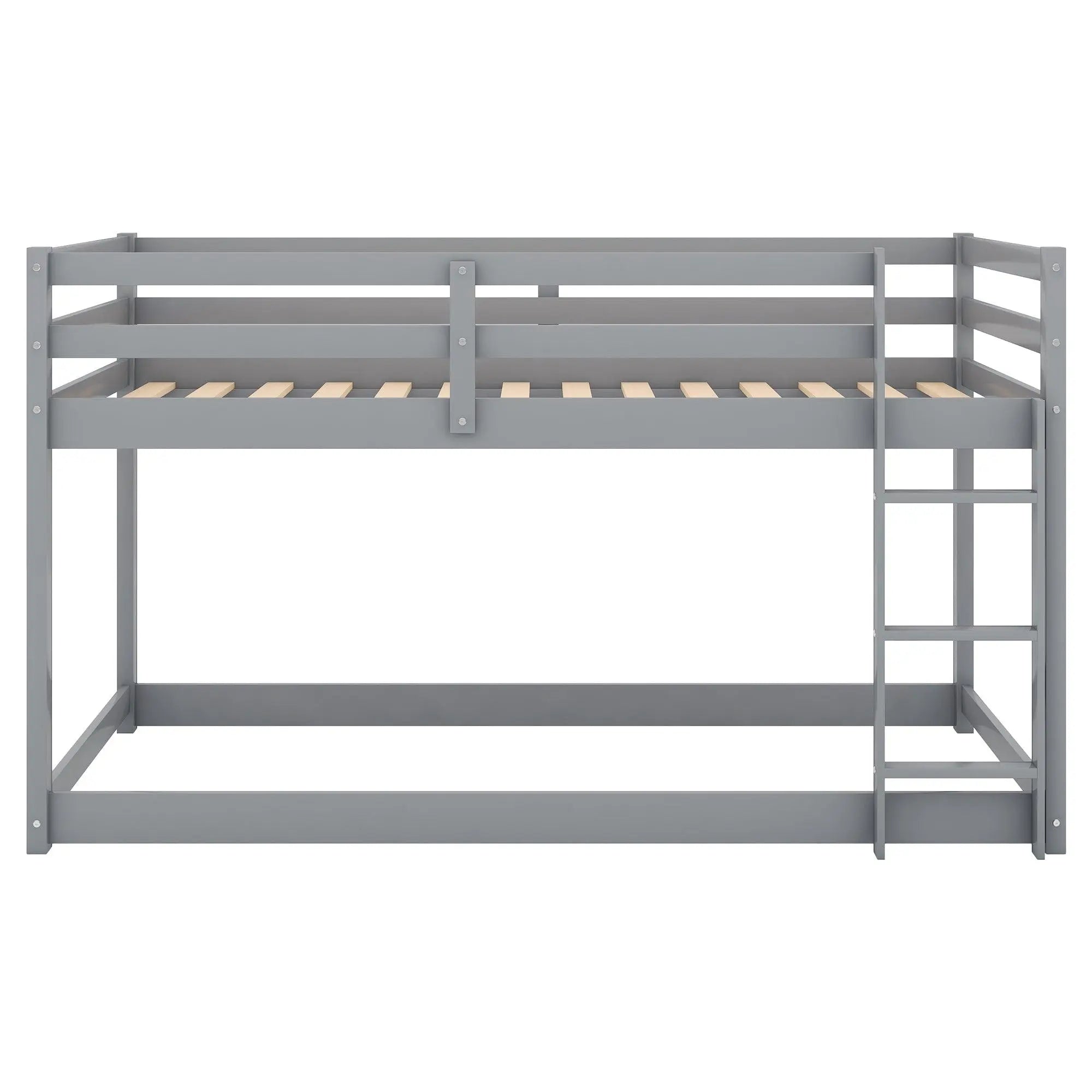 Bellemave Twin over Twin Floor Bunk Bed with Ladder - Bellemave