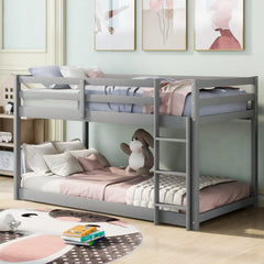 Bellemave Twin over Twin Floor Bunk Bed with Ladder - Bellemave