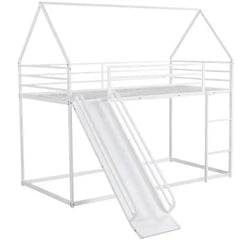 Bellemave Twin over Twin House Bunk Bed with Ladder and Slide - Bellemave