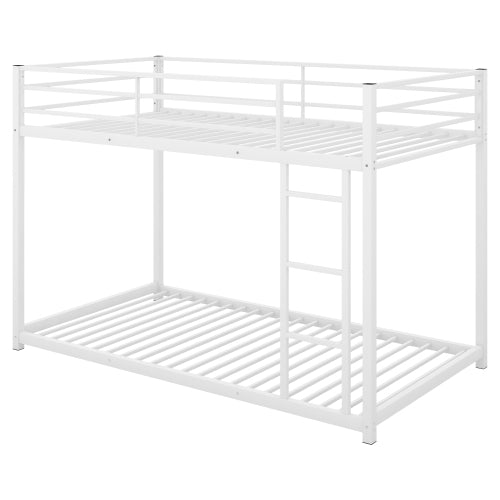 Bellemave Twin over Twin Metal Bunk Bed, Low Bunk Bed with Ladder - Bellemave