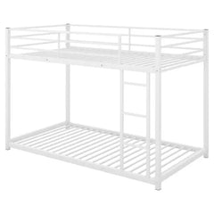 Bellemave Twin over Twin Metal Bunk Bed, Low Bunk Bed with Ladder - Bellemave