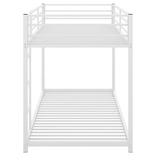 Bellemave Twin over Twin Metal Bunk Bed, Low Bunk Bed with Ladder - Bellemave