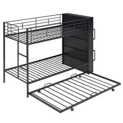 Bellemave Twin over Twin Metal Bunk Bed with big bookshelf - Bellemave