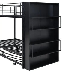 Bellemave Twin over Twin Metal Bunk Bed with big bookshelf - Bellemave