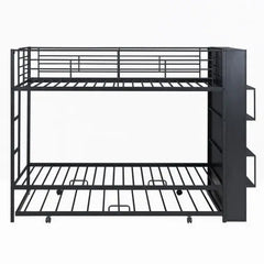 Bellemave Twin over Twin Metal Bunk Bed with big bookshelf - Bellemave