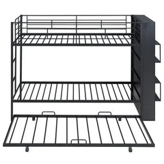 Bellemave Twin over Twin Metal Bunk Bed with big bookshelf - Bellemave