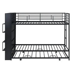 Bellemave Twin over Twin Metal Bunk Bed with big bookshelf - Bellemave