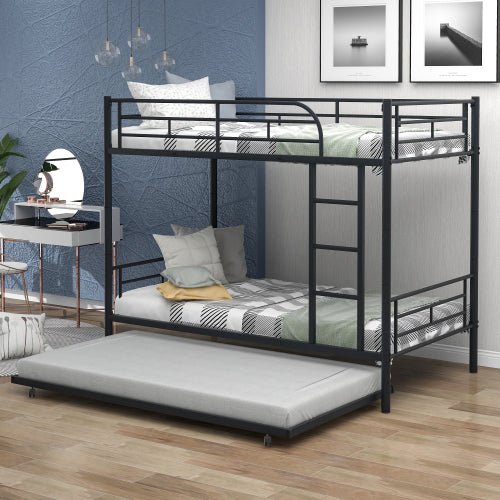 Bellemave Twin-Over-Twin Metal Bunk Bed With Trundle - Bellemave