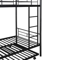 Bellemave Twin-Over-Twin Metal Bunk Bed With Trundle - Bellemave