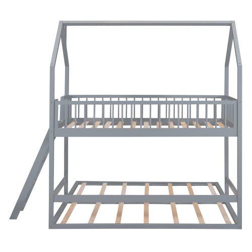 Bellemave Twin Over Twin-Twin House Bunk Bed with Extending Trundle and Ladder - Bellemave