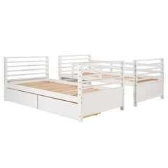 Bellemave Twin over Twin Wood Bunk Bed with Two Drawers - Bellemave