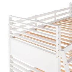 Bellemave Twin over Twin Wood Bunk Bed with Two Drawers - Bellemave