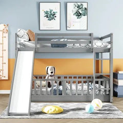 Bellemave® Twin Size Bunk Bed with Slide and Ladder - Bellemave