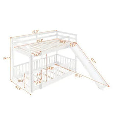Bellemave® Twin Size Bunk Bed with Slide and Ladder - Bellemave