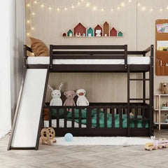 Bellemave® Twin Size Bunk Bed with Slide and Ladder - Bellemave