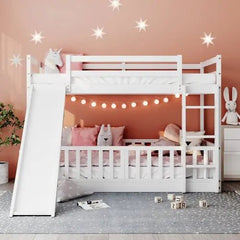Bellemave® Twin Size Bunk Bed with Slide and Ladder - Bellemave