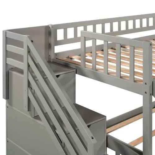 Bellemave® Twin Size Bunk Bed with Stairs and Slide - Bellemave