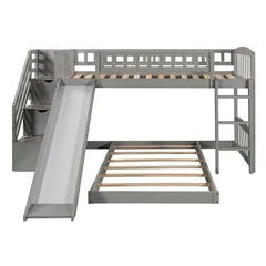 Bellemave® Twin Size Bunk Bed with Stairs and Slide - Bellemave