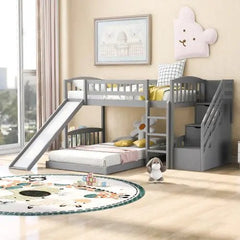 Bellemave® Twin Size Bunk Bed with Stairs and Slide - Bellemave
