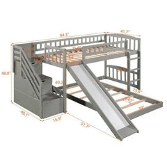 Bellemave® Twin Size Bunk Bed with Stairs and Slide - Bellemave